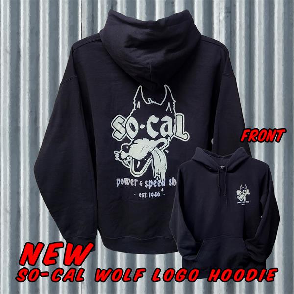 SO-CAL Speed Shop Wolf Hooded Sweatshirt, Black